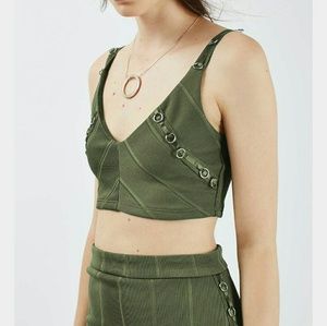 Topshop Ring Detail Bandage Crop Top